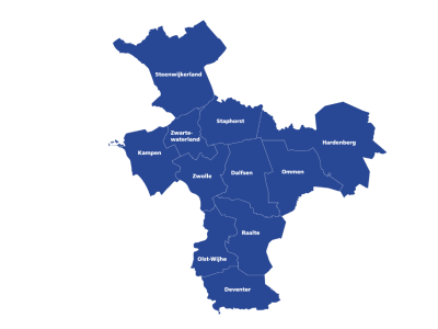 Kaart van regio IJsselland
