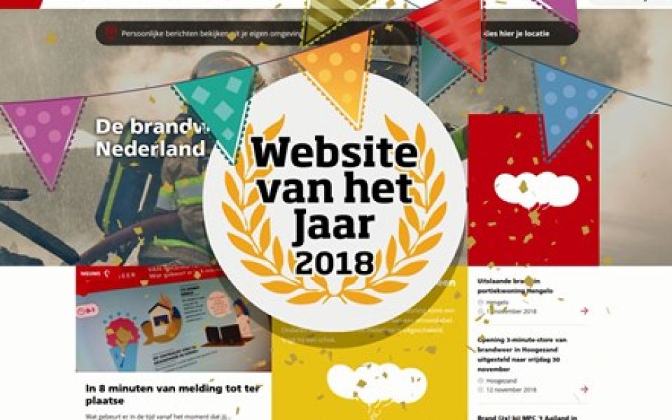 vlaggetjes met website van het jaar 2018
